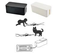 DOITOOL Caja De Almacenamiento De Cables Eléctricos Grande para Hogar, Organizador De Regletas De Enchufes, Plástico Blanco Resistente, Protección Segura para Cables y Cargadores En Oficina y Sala