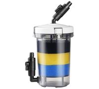 DOITOOL Caja de Filtro para Pecera Silenciosa de Plástico con Conexiones de 16 Mm, Diseño Redondo para Acuarios y Tanques con Césped Frontal