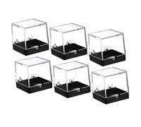 DOITOOL Caja Transparente de Plástico Pequeña Vitrina de Colección para Exhibición y Protección de Minerales Diseño Resistente y Paquete de 6 Piezas