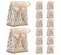 DOITOOL Cajas de Papel Dorado para Dulces de Boda con Diseño Europeo Moderno, 100 Piezas, Forma Única y Portabilidad Conveniente para Fiestas y Regalos