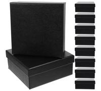 DOITOOL Cajas para Regalos de Papel Negro, 10 Piezas, Cuadradas, Resistentes a Deformaciones y Desgarros, Ideales para Propuestas Especiales