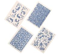DOITOOL Calcomanías Esmaltada ：4 Hojas Papel De Transferencia De Arcilla Resistente a Altas Temperaturas Para DecoracióN De CeráMica, Calcomanías De Esmalte Subyacente Para Manualidades De CeráMica Y