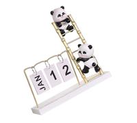 DOITOOL Calendario de Sobremesa con Diseño Panda Creativo Calendario de Mesa Flip Perpetuo Decoración de Escritorio Única y Práctica para Oficina y Hogar