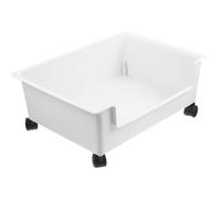 DOITOOL Carro De Almacenamiento con Ruedas Pequeño, Caja Organizadora De Plástico Blanca, Multifuncional para Libros y Juguetes, Adecuado para Estudiantes En Dormitorio y Escritorio, 1 Unidad