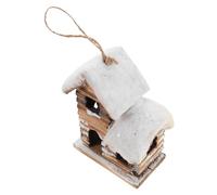 DOITOOL Casa de Navidad de Madera LED con Luz Cálida Mini Pueblo Invernal para Decoración de Mesa y Adorno para Árbol Centro de Mesa Navideño Rústico para Escena de Invierno