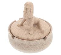 DOITOOL Cenicero de Resina con Tapa a Prueba de Viento, Diseño Creativo de Piedra Yoga, Adecuado para Sala de Estar y Estudio, Elegante y Funcional Hogar