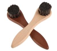 DOITOOL Cepillo de Baño para Hámster y Cobayas 2 Piezas Cerdas Suaves de Crin de Caballo Mango Ergonómico de Madera en Color Original y Nogal Set de Cepillos para Mascotas Pequeñas y