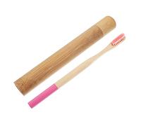 DOITOOL Cepillos de dientes con estuche portátil reutilizable cepillo de dientes de viaje conjunto para adultos niño al aire libre camping senderismo rosa