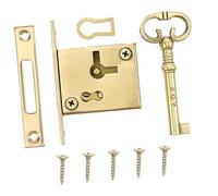 DOITOOL Cerradura de Armario de Cobre Dorado Estilo Retro Operación Simple y Tacto Cómodo para Muebles y Gabinetes de Lado Derecho