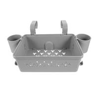 DOITOOL Cesta Colgante de Almacenamiento para Piscina Gris Soporte Desmontable y Portavasos Organizador Lateral para Toallas y Accesorios de Exterior Contenedor Resistente para Uso al