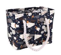 DOITOOL Cesta de Baño Plegable y Ligera de Lona Azul Asa, Bolsa Portátil Adecuado para Viajar y Nadar, Gran Capacidad para Artículos de Tocador