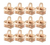 DOITOOL Cestas Tejidas de Madera Asas Resistentes Fina Elaboración 12 para Decoración del Hogar y Organización Ideales para Sala de Estudio o Fiestas