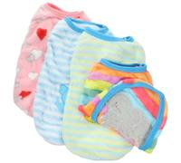 DOITOOL Chaleco para Perro Pequeño de Franela Suave Ropa de Invierno para Mascotas 4 Piezas Diseños de Dibujos Animados Corazón Oruga Caballito de Mar Caracol para Clima Frío