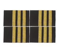 DOITOOL Charreteras de Piloto Doradas 3 Barras Parches de Hombreras para Uniformes de Aviador Accesorio para Cosplay y Chaquetas Paquete de 2 Pares Insignias Bordadas para Hombro