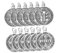 DOITOOL Colgantes De Santo Metálicos 12 Piezas Para Manualidades y Decoración Única, Amuletos Italianos Plateados, Dijes Decorativos Para Obsequio y Bricolaje, Adecuado Oficina y Hogar, Epifanía