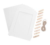 DOITOOL Colgar Fotos Con Pinzas, Juego De 10 Marcos De Fotos De Papel Para Manualidades, Para Colgar Marcos De Fotos, Cartón Con Cordón, Clips Para Decoración Del Hogar Marco Fotos