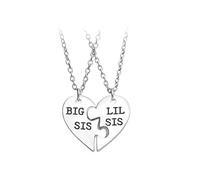 DOITOOL Collar para Siempre de 2 Piezas Corazón Partido en Metal Color Plata para Hermanas y Mejores Amigas en Cumpleaños o Día Madre