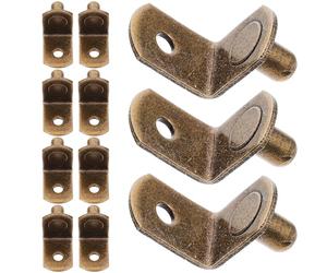 DOITOOL con Diseño Retro para Estantes de Gabinete de Hierro Dorado 100 Clips en Forma de L Soporte Robusto y Resistente para Muebles y Armarios de Cocina