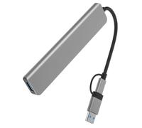 DOITOOL Concentrador USB para Portátil, 2 Funciones, Abs Negro, Conecta Varios Dispositivos y Mejora la Transferencia de Datos