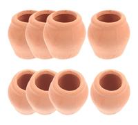 DOITOOL Conjunto de 8 Macetas Pequeñas de Barro Comestible en Cerámica para Suculentas Diseño Original y Adorno Adecuado para Oficina y Hogar