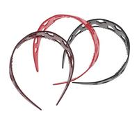 DOITOOL Conjunto de diadema de corazón, diadema para el cabello, 3 piezas de plástico, ancha y ligera, antideslizante con dientes, para niñas y mujeres, San Valentín y trabajo