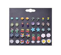 DOITOOL Conjunto de Pendientes de Botón de Flores 20 Pares de Aleación Resistentes Que Deforman ni Se Desvanecen para Mujer para Fiestas y