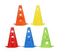 DOITOOL Conos de Entrenamiento de Fútbol Multicolor 6 Piezas Hexagonales Agujeros, Conos Marcadores de Plástico Resistentes para Ejercicios de Agilidad y Velocidad en Deportes al
