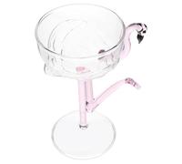 DOITOOL Copa de Cóctel Flamingo de Vidrio Rosa Reutilizable y Fácil de Limpiar, Vaso de Bar Elegante y Creativo para Fiesta y Eventos Obsequios Capacidad de 180ml