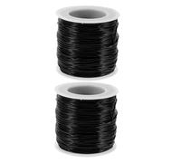 DOITOOL Cordón Elástico Negro para Hacer Pulseras y Collares 12 MM de Grosor 2 Rollos de 50 M Hilo Resistente y Flexible para Cuentas de Cristal y Manualidades de Bisutería