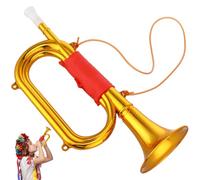 DOITOOL Corneta De Plástico Dorada Para Niños Accesorio Para Representaciones Teatrales Instrumento Musical De Juguete Para Juegos De Rol Trompeta Para Niños Pequeños 33 Cm