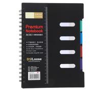 DOITOOL Cuaderno Clasificador Espiral Portátil 105 Hojas Rayadas Doble Cara y Cubierta Plástica Negra para Estudiantes en Desplazamientos y Trabajo Color Color Aleatorio Varios estilos