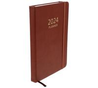 DOITOOL Cuaderno de Planificación Diaria 2024 para Oficina y Vacaciones, Bloc de Notas de Papel Marrón Ligero y Fácil de Llevar Diseño Delicado y Funcional