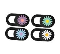 DOITOOL Cubierta Deslizante para Cámara Web de Ordenador y Tableta Diseño de Margaritas, Ultra Fina y Adhesiva, Pack de 4 Piezas para Mayor Privacidad y Seguridad