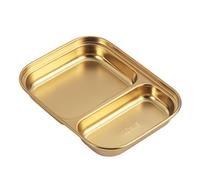 DOITOOL Cubiertos Dorados Comida Dorados Bandeja Comida Placas de BANDEJA DE LA LA BANDEJA DE LA DE LA COMPARTIMENTO DE LA DE LA PORCIO DINERO APERIB Cubiertos Infantiles Bandeja Cubiertos