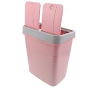 DOITOOL Cubo de Basura Doble para Cocina Rosa Contenedor de Residuos Húmedos y Secos Cubo de Clasificación Compacto y Estrecho Adecuado para Reciclaje y Organización en Hogar y Oficina