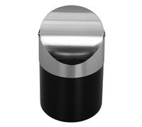 DOITOOL Cubo de Basura Pequeño Papelera Pequeña de Acero Inoxidable Negro con Tapa Abatible y Giratoria, Adecuado para Pequeños Residuos y Conchas, para Encimera de Baño y Decoración
