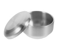 DOITOOL Cuenco de Afeitar de Acero Inoxidable con Tapa Bol Reutilizable para Jabón de Afeitado Masculino Diseño Elegante y Duradero para Baño y Afeitado Cómodo