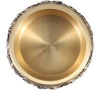 DOITOOL Cuenco Decorativo de Latón Antiguo 6 Cm Diámetro, Adorno de Escritorio Estilo Chino, Decoración para Hogar y Oficina, Cuenco de Ofrendas Tradicional, Decoración Feng Shui