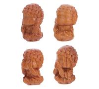 DOITOOL Cuentas de Madera Natural Talladas para Hacer Joyas Kit de 4 Piezas DIY Símbolos No Oír No Ver Ideales para Pulseras y Collares Artesanales