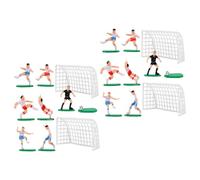 DOITOOL Decoración para Pasteles de Fútbol Miniatura, Set 2 Juegos 2 Porterías y 7 Jugadores, Figuras Plásticas Reutilizables para Fiestas Infantiles y Cumpleaños Temáticos