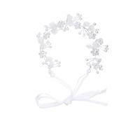 DOITOOL Diadema Elegante con Flores Y Diamantes de Imitación para Novia Banda para El Cabello con Clip de Aleación Aro para El Cabello para Mujer