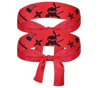 DOITOOL Diadema Japonesa de Poliéster 2 Piezas Diseño Ninja Samurái Tradicional Diadema Deportiva para Karate y Cosplay Adecuado para Cocina Fiestas y Entrenamiento