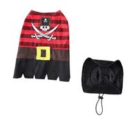 DOITOOL Disfraz para Perros XL de Halloween y Cosplay Sombrero de Tela de Pirata Ropa Divertida para Mascotas Banda Elástica Cuello Redondo y Estampado de Dibujos Animados