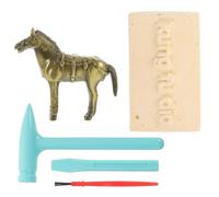 DOITOOL Escultura de Caballo de Metal Dorado Aleación, Réplica Histórica Coleccionable para Exhibición Arqueológica y Decoración Vintage en Hogar y Galería