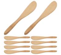 DOITOOL Espátulas de Mantequilla de Bambú Natural 10 Piezas, Cortador y Esparcidor Práctico para Queso y Aderezos, Utensilio Resistente para Cocina Doméstica y Repostería