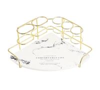 DOITOOL Estante de Esquina para Baño, Organizador Estable Dorado | Barro de Diatomeas y Metal, Estilo Surtido, para Mesa, Lavabo y Cepillos de Dientes Estilo Aleatorio