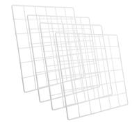 DOITOOL Estante de Exhibición de Rejilla Metálica de Color Blanco 30x30 Cm 4 Piezas, Organizador de Joyas Montado en Pared, Soporte para Aretes y Exposiciones en Ferias de Artesanía