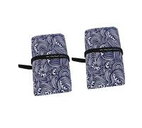 DOITOOL Estuche Enrollable para Lápices de Lona con Diseño de Ondas y Viento, Portátil, Ranuras para Borradores y Sacapuntas, Pack de 2 Unidades Adecuado para Artistas