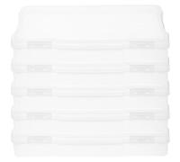 DOITOOL Estuche Organizador de Fotos y Tarjetas 5 Piezas, Caja Portátil de Plástico Blanco 20X14.5X3 CM, para Almacenamiento de Joyas, Componentes Electrónicos y en Casa o Taller