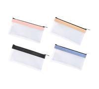 DOITOOL Estuche para Lápices De 4 Piezas Bolsa para Guardar Monedas Bolsas para Dinero con Cremallera Estuche Transparente para Bolígrafos Bolsa con Cremallera Bolsas Individuales